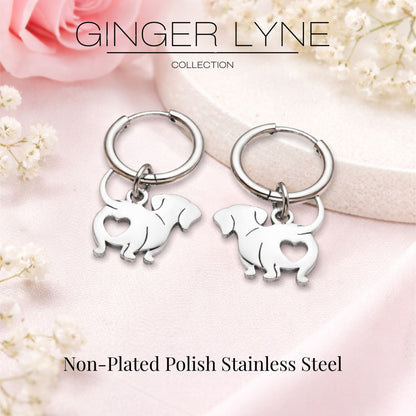DachshundDangleHoopEarringsforWomen12mmNon-PlatedSilverToneStainlessSteelbyGingerLyne_Silver-2