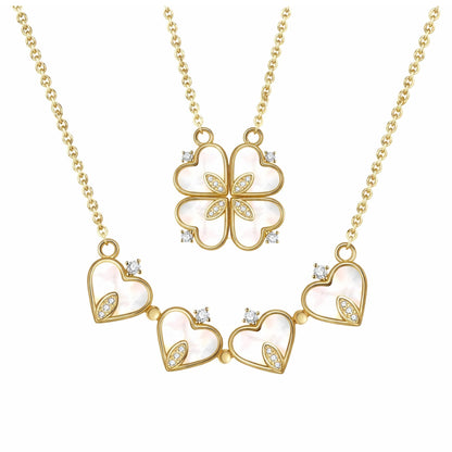 HearttoClover2in1PendantNecklaceforWomenStainlessSteelCZbyGingerLyneCollection_GoldTone-1