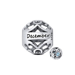 Load image into Gallery viewer, Birthstone Charms for Bracelet Sterling Silver CZ Womens Ginger Lyne Collection - December
