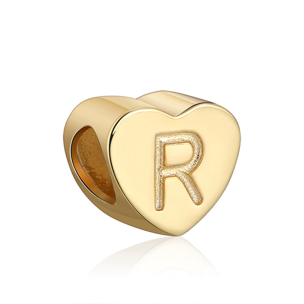 Initial Heart Charms Gold Plated  Sterling Silver Womens Ginger Lyne Collection - R