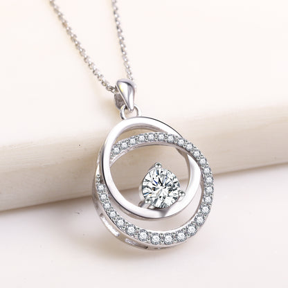 Gala Infinity Pendant Necklace Womens Sterling Silver CZ Ginger Lyne Collection