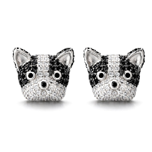 BostonTerrierStudEarringsforWomenDogBlackCubicZirconiaGingerLyneCollection_BostonTerrier-1