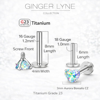 SmallHeartCZSolitaireFlatBackStudEarringsBodyPiercingsbyGingerLyne2SetsPost6mm8mmIncluded_3mm-AuroraBorealis-5