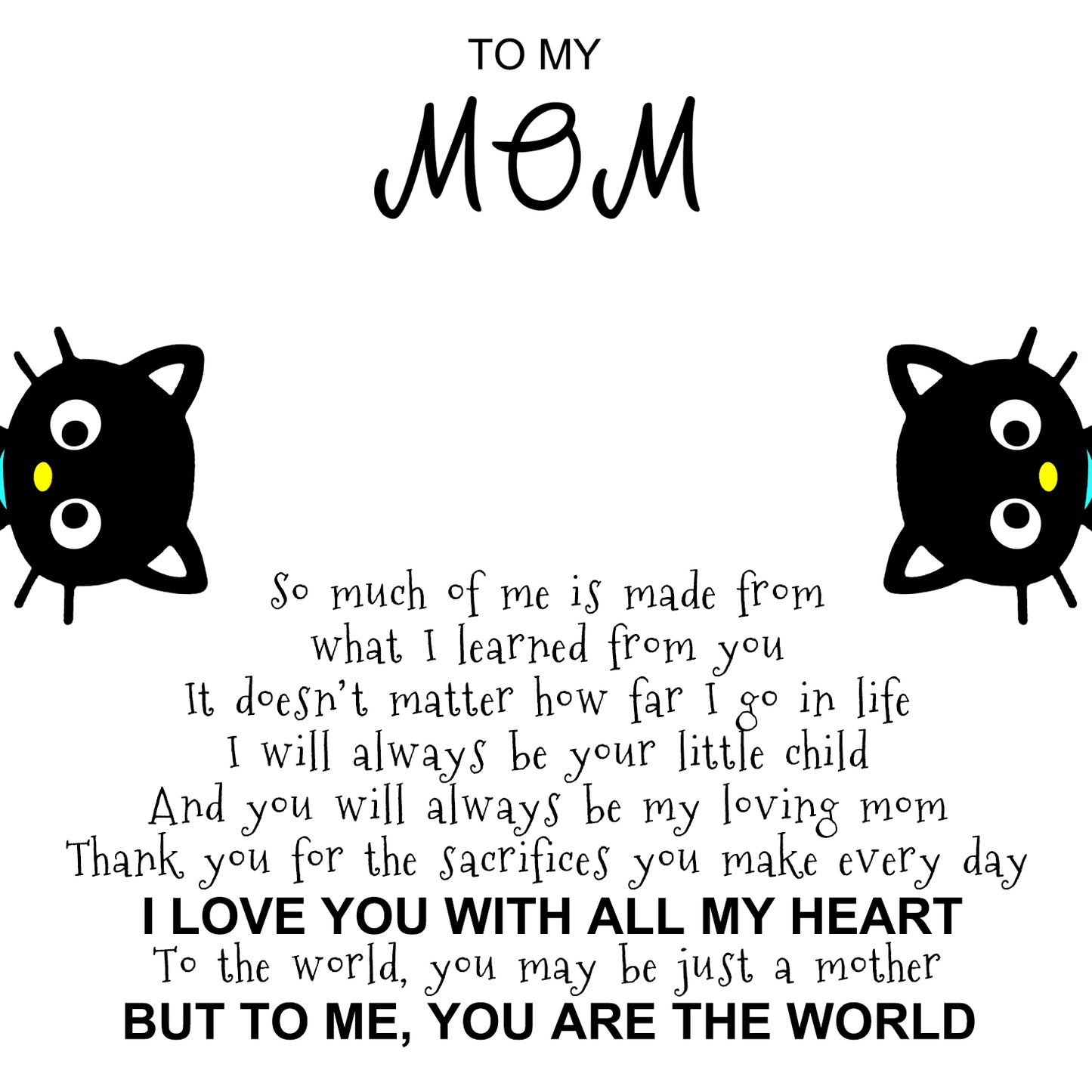 Hanging Cat Necklace Mom Greeting Card Sterling Silver Gift for Women Ginger Lyne Collection - Mom-07 - Mom-007