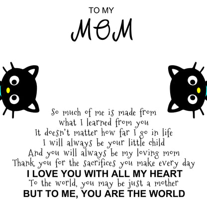 Hanging Cat Necklace Mom Greeting Card Sterling Silver Gift for Women Ginger Lyne Collection - Mom-07 - Mom-007