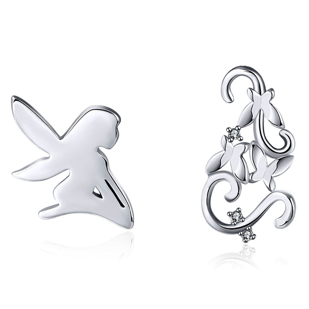 Fairy Butterfly Sterling Silver Stud Earrings Girls Women Ginger Lyne Collection