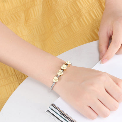 Initial Heart Charms Gold Plated  Sterling Silver Womens Ginger Lyne Collection - T