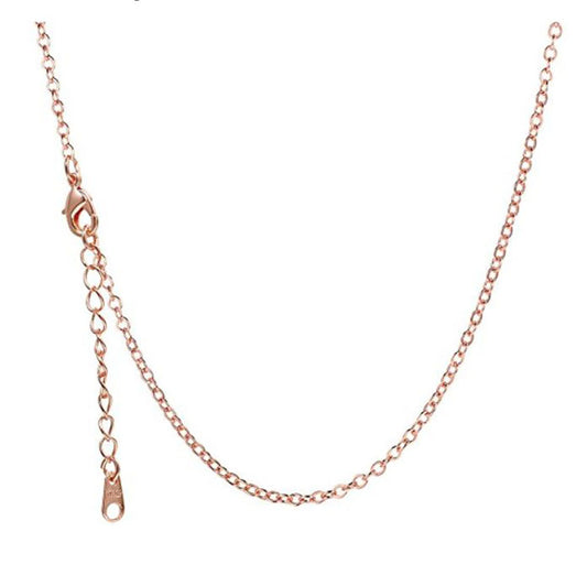 Rolo Chain Rose Gold Sterling Silver 1mm 20 Inch Womens Ginger Lyne Collection