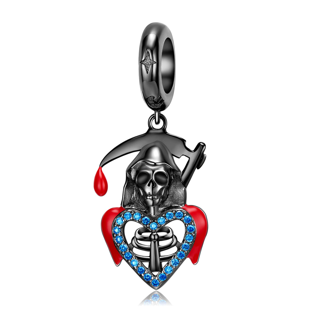 Skull Reaper Gothic Charm European Bead Sterling Silver Ginger Lyne Collection