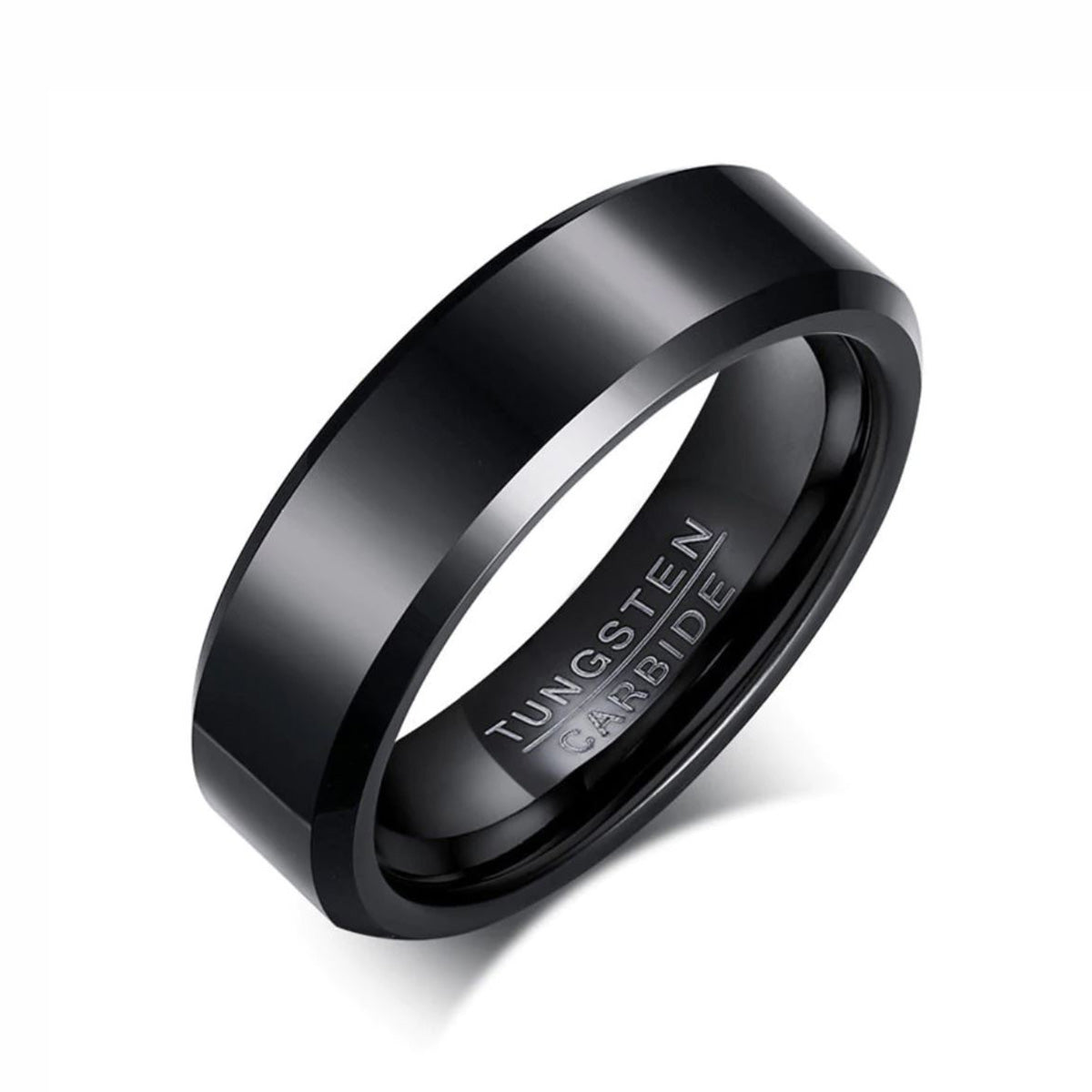 Matte Black Tungsten Carbide Wedding Band Ring Women Men 6mm or 8mm Ginger Lyne Collection