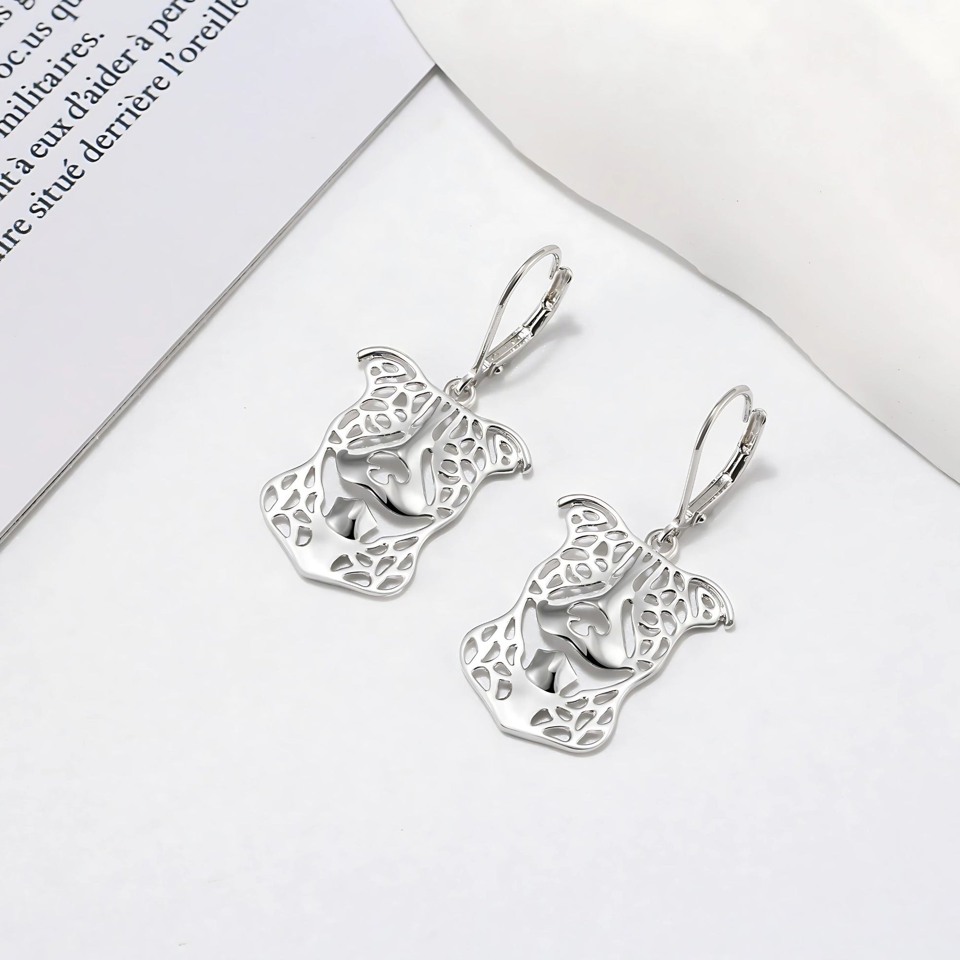 Pit Bull Dog Necklace Earrings or Set Sterling Silver Womens Ginger Lyne Collection - Ears Down Earrings