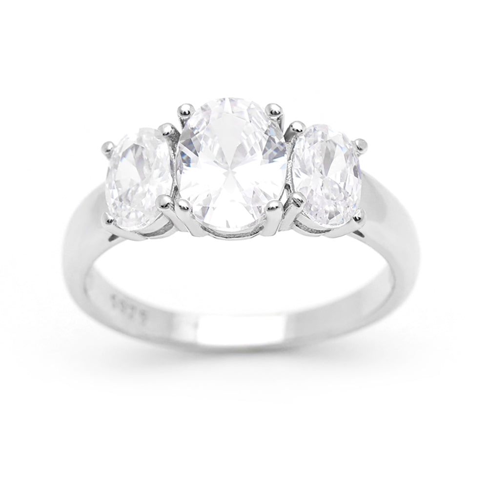 Cassidy Engagement Ring Womens Sterling Silver Cz Ginger Lyne Collection