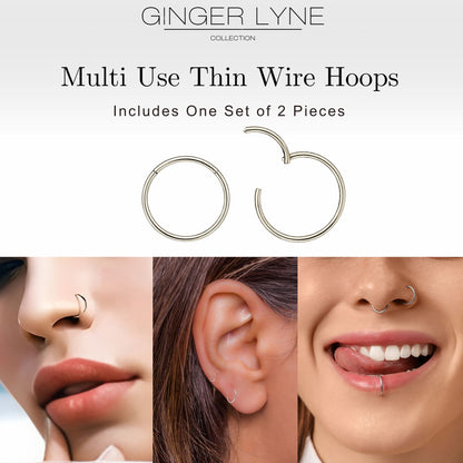 ThinHoopEarringsGingerLyne20GaugeStainlessSteelHingedClickerforLobeCartilageNosePiercingBodyJewelry_Gold-4
