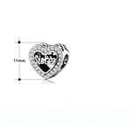 Load image into Gallery viewer, Sister Heart Charm Clear Cubic Zirconia Sterling Silver Womens Ginger Lyne Collection
