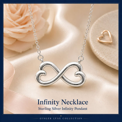 InfinityHeartsNecklacebyGingerLyneSterlingSilverChainPendantGingerLyneCollection_Silver-2