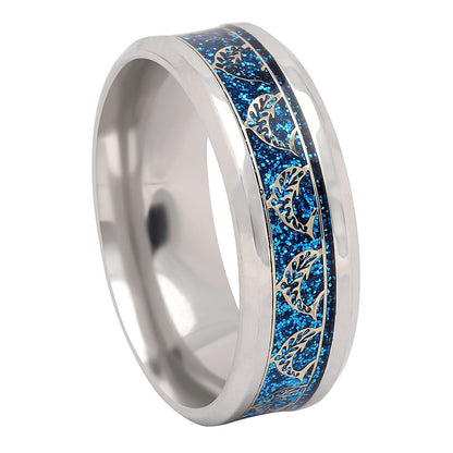 DolphinsStainlessSteelComfortFitWeddingBandRingforMenWomenGingerLyneCollection_Silver-1