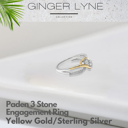 3 Stone Engagement Ring  for Women Sterling SilverPromise Ring for Her Ginger Lyne Collection