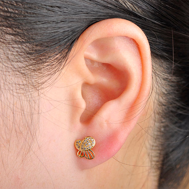 Butterfly Small Stud Earrings for Women Ginger Lyne Collection - Silver