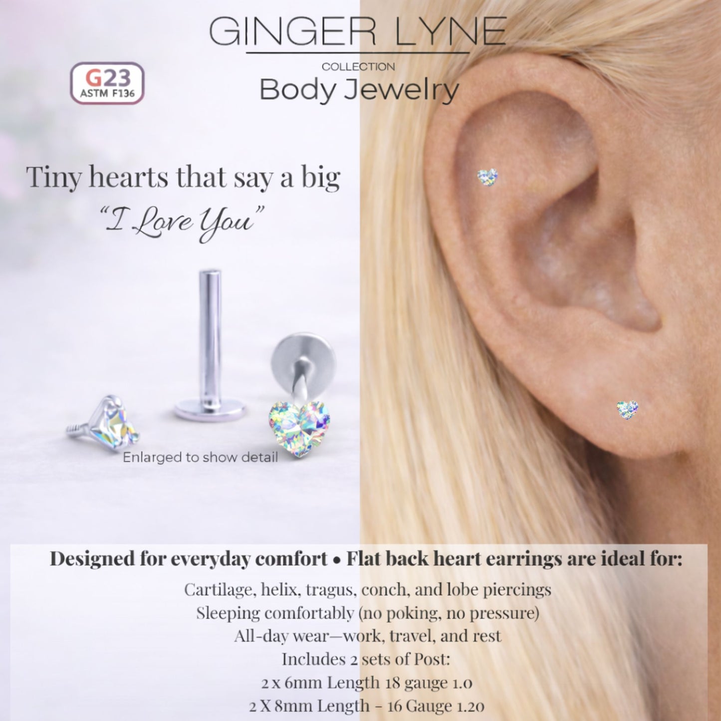SmallHeartCZSolitaireFlatBackStudEarringsBodyPiercingsbyGingerLyne2SetsPost6mm8mmIncluded_3mm-AuroraBorealis-4