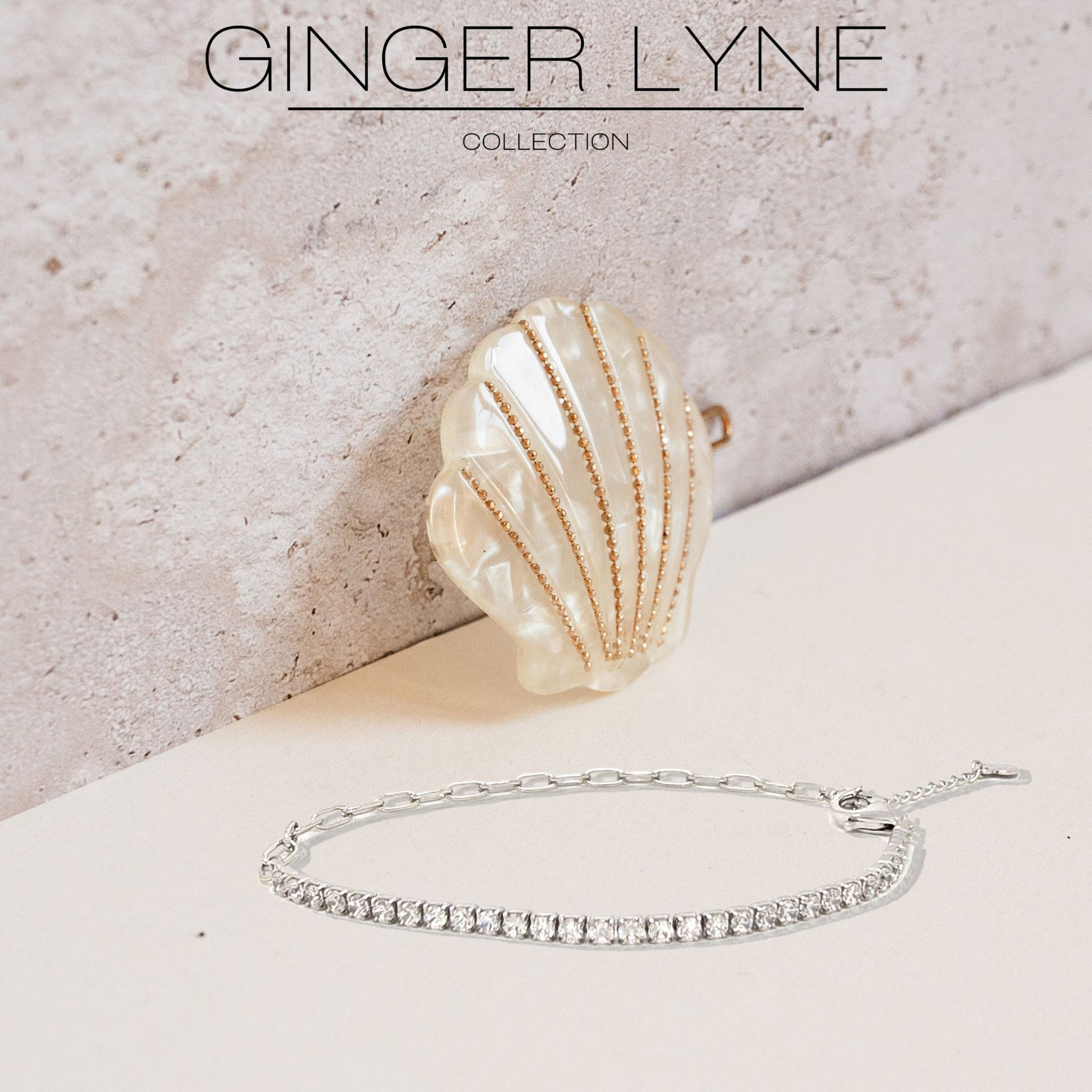 PaperclipChainHalfCZTennisBraceletforWomenAdjustableto7.5"SterlingSilverGingerLyneCollection_Clear-2