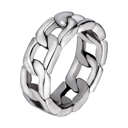 Chain Wedding Band 6.5mm Stainless Steel Men Women Ginger Lyne Collection