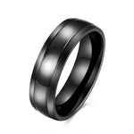 Load image into Gallery viewer, 6mm Wedding Band Women Mens Black Stainless Steel Ring by Ginger Lyne Collection - 6mm Black,9
