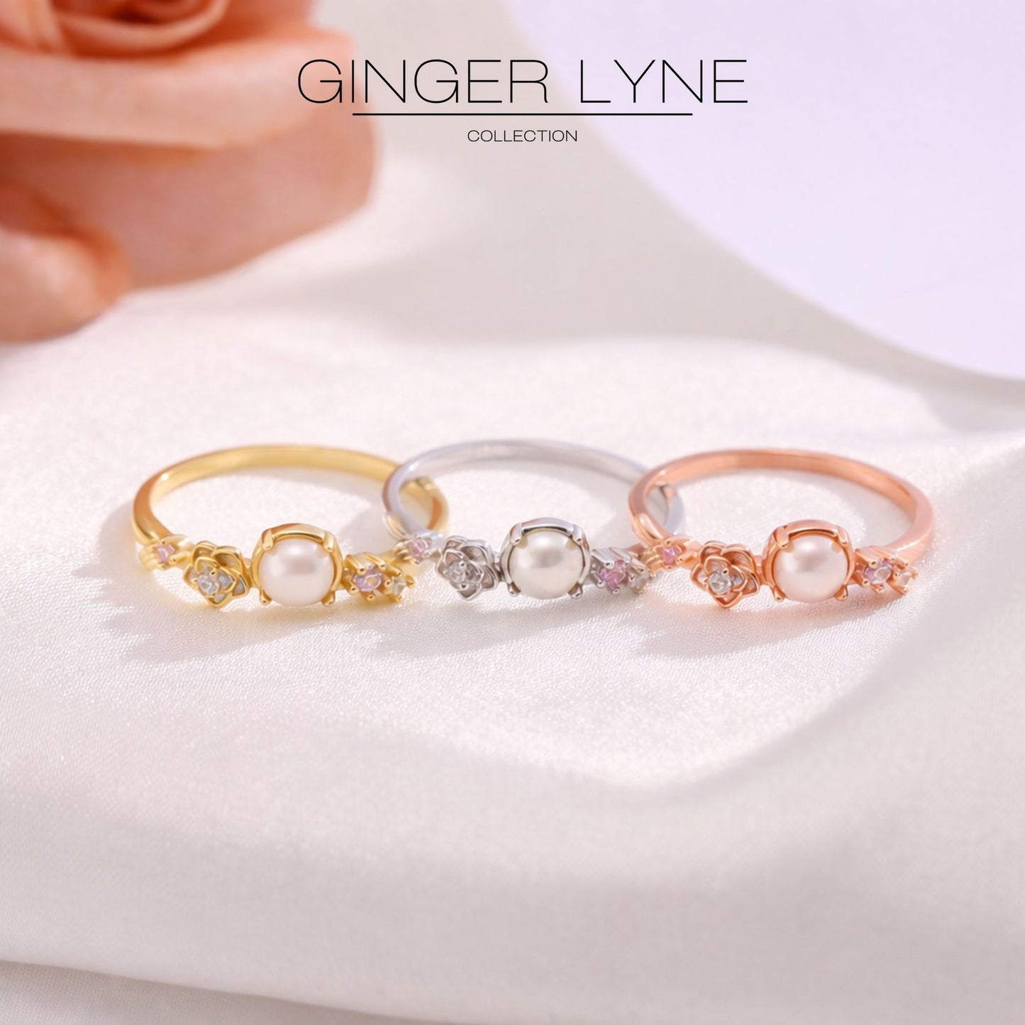 IslaSimulatedPearlRingforWomenSterlingSilver14KGoldPlatedGingerLyneCollection_Rose-4