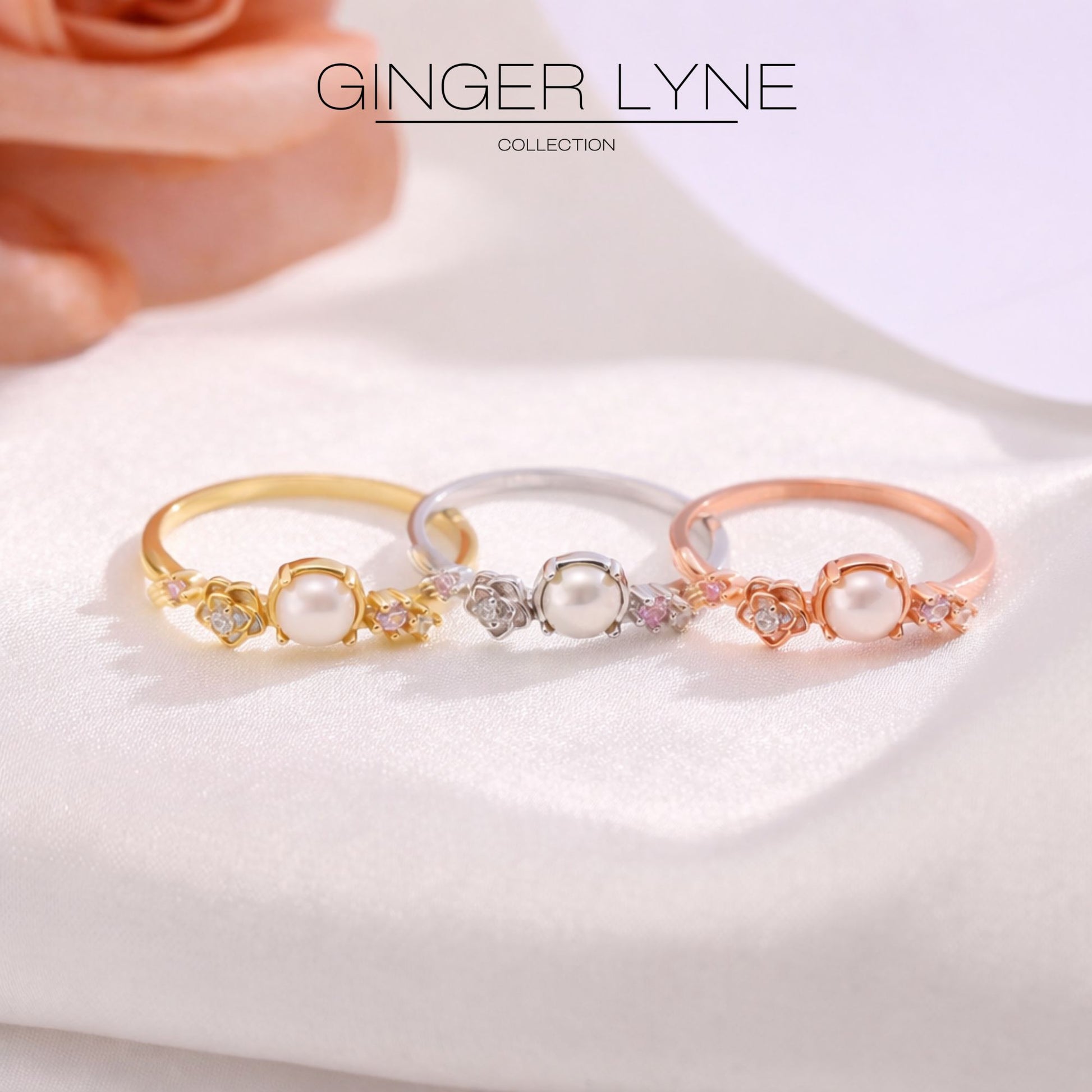 IslaSimulatedPearlRingforWomenSterlingSilver14KGoldPlatedGingerLyneCollection_Rose-4