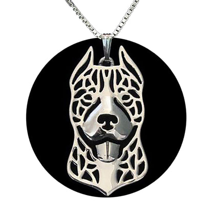 Pit Bull Staffordshire Terrier Dog Necklace Silver Womens Ginger Lyne Collection - Ears Up Necklace