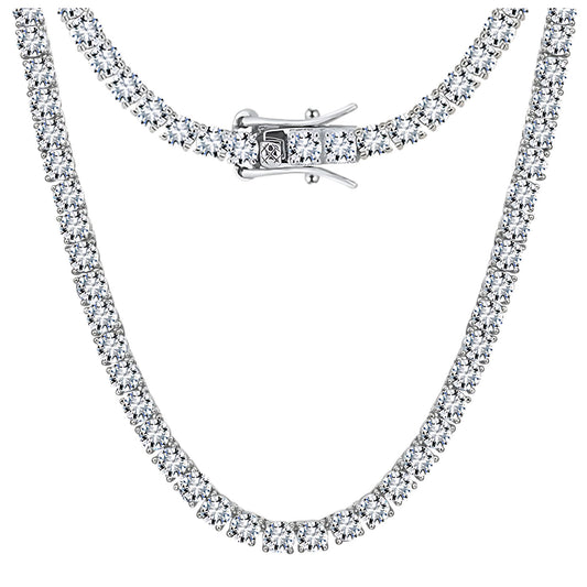 TennisNecklaceforWomenSterlingSilver3mmor5mmCubicZirconia16or18"LengthsbyGingerLyne_Clear-1