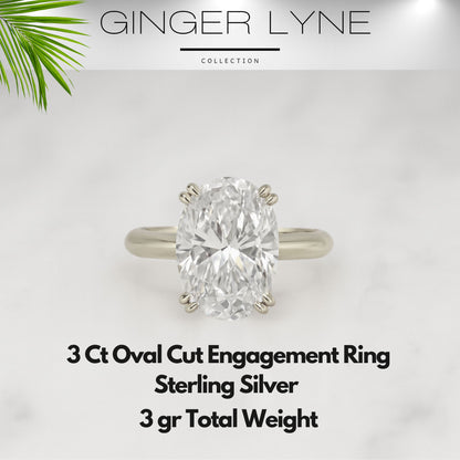 Solitaire3CtOvalCutEngagementRingforWomenSterlingSilver8ACZGingerLyneCollection_GoldTone-2