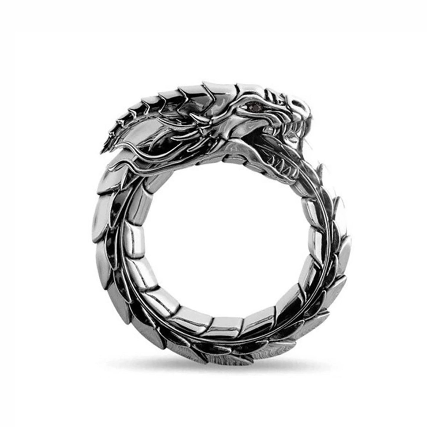 DragonRingforMenorWomenStainlessSteelGothicBikerPunkGingerLyneCollection_Silver-1