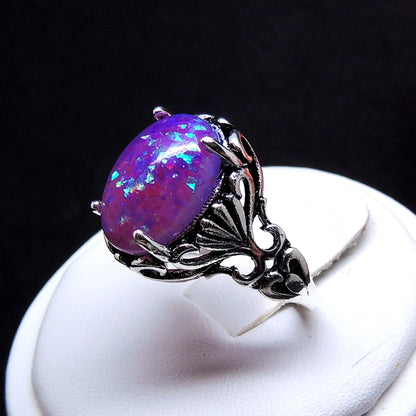 SaharaFireOpalStatementRingforWomenOval-CutGingerLyneCollection_Purple-4