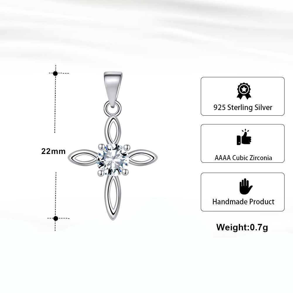 Ginger Lyne Collection Sterling Silver Cz Religion Cross Pendant Necklace for Women Gifts for Her