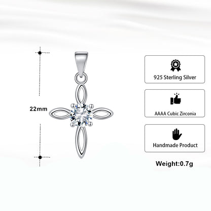 Ginger Lyne Collection Sterling Silver Cz Religion Cross Pendant Necklace for Women Gifts for Her