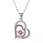 Load image into Gallery viewer, Birthstone Mom Necklace for Mother by Ginger Lyne Sterling Silver Swinging CZ - February
