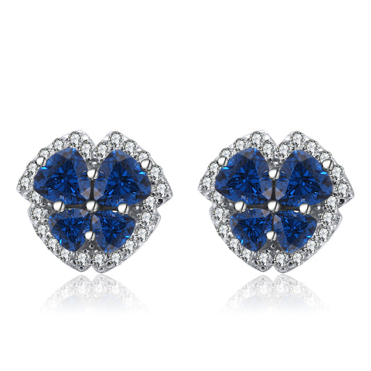 Halo Stud Earrings for Women Sterling SilverLondon Blue Cz Ginger Lyne Collection