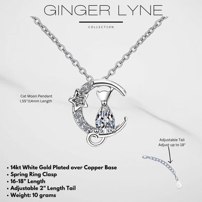 CatonMoonNecklaceforWomenKittenPendantandChainCubicZirconiaGingerLyneCollection_Clear-5