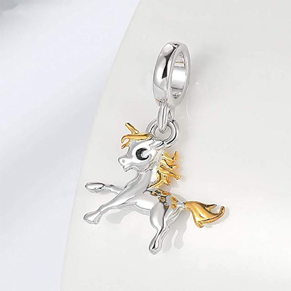 Horse Pony Charm European Bead Gold Sterling Silver Girls Ginger Lyne Collection