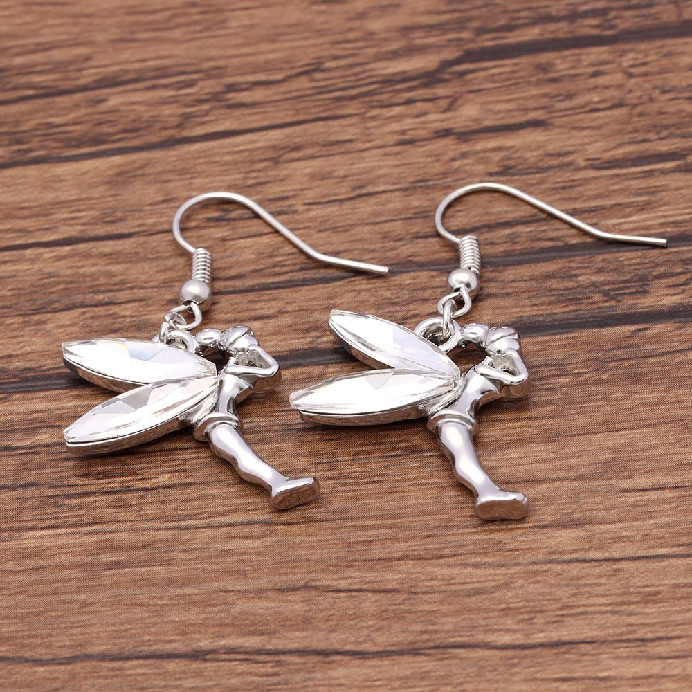 Fairy Crystal Wings Hook Earrings Girls Women Ginger Lyne Collection