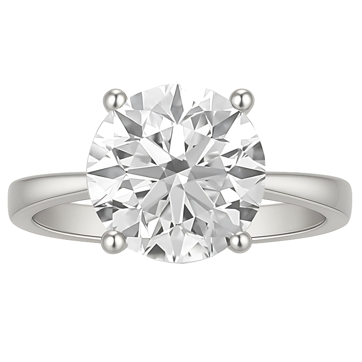 Solitaire4CtRoundCutEngagementRingforWomenSterlingSilver8ACZGingerLyneCollection-6,Silver_Silver-1