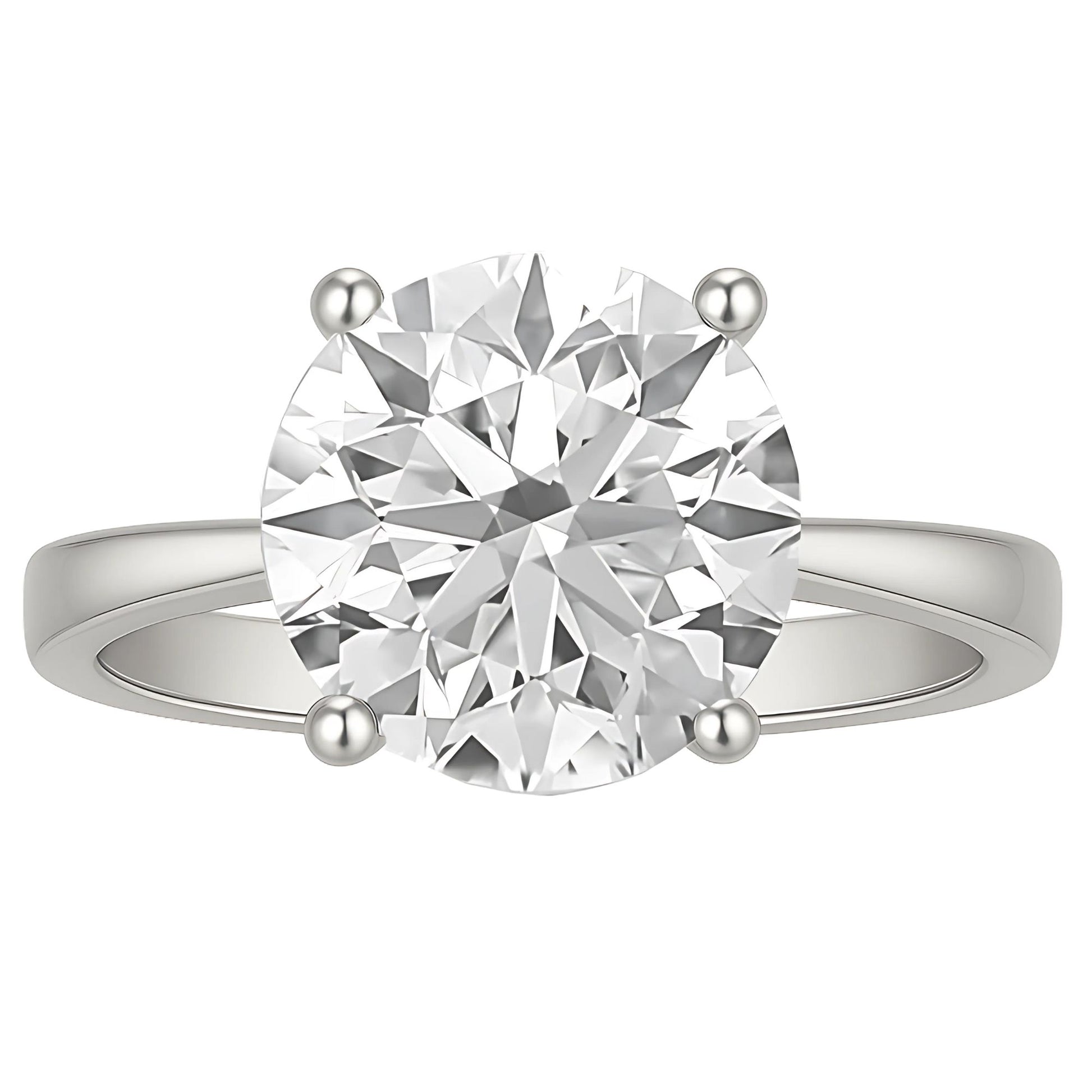 Solitaire4CtRoundCutEngagementRingforWomenSterlingSilver8ACZGingerLyneCollection-6,Silver_Silver-1