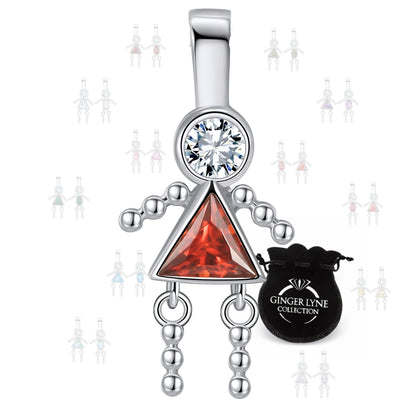 GingerLyneGirlKidBirthstonePendantCharmsCubicZirconiaSterlingSilverBabyforFamilyTreeNecklaceGiftforMomorGrandma_GirlJanuary-1