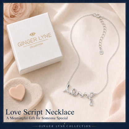 ScriptLoveNecklaceforWomenCZSterlingSilverPendantWithAdjustableChainbyGingerLyne_Silver-5