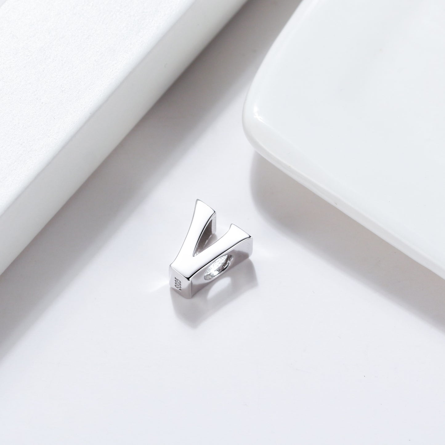 Initial Letter Charms for Women Bracelet Sterling Silver  Ginger Lyne Collection - V