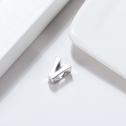 Initial Letter Charms for Women Bracelet Sterling Silver  Ginger Lyne Collection - V