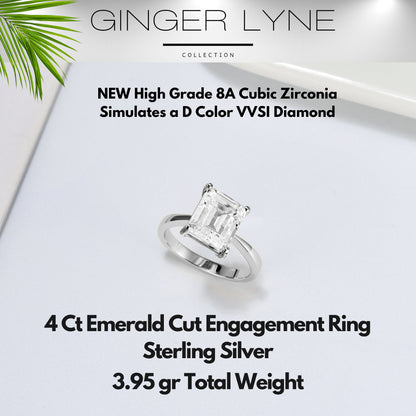 Solitaire4CtEmeraldCutEngagementRingforWomenSterlingSilver8ACZGingerLyneCollection_Silver-4