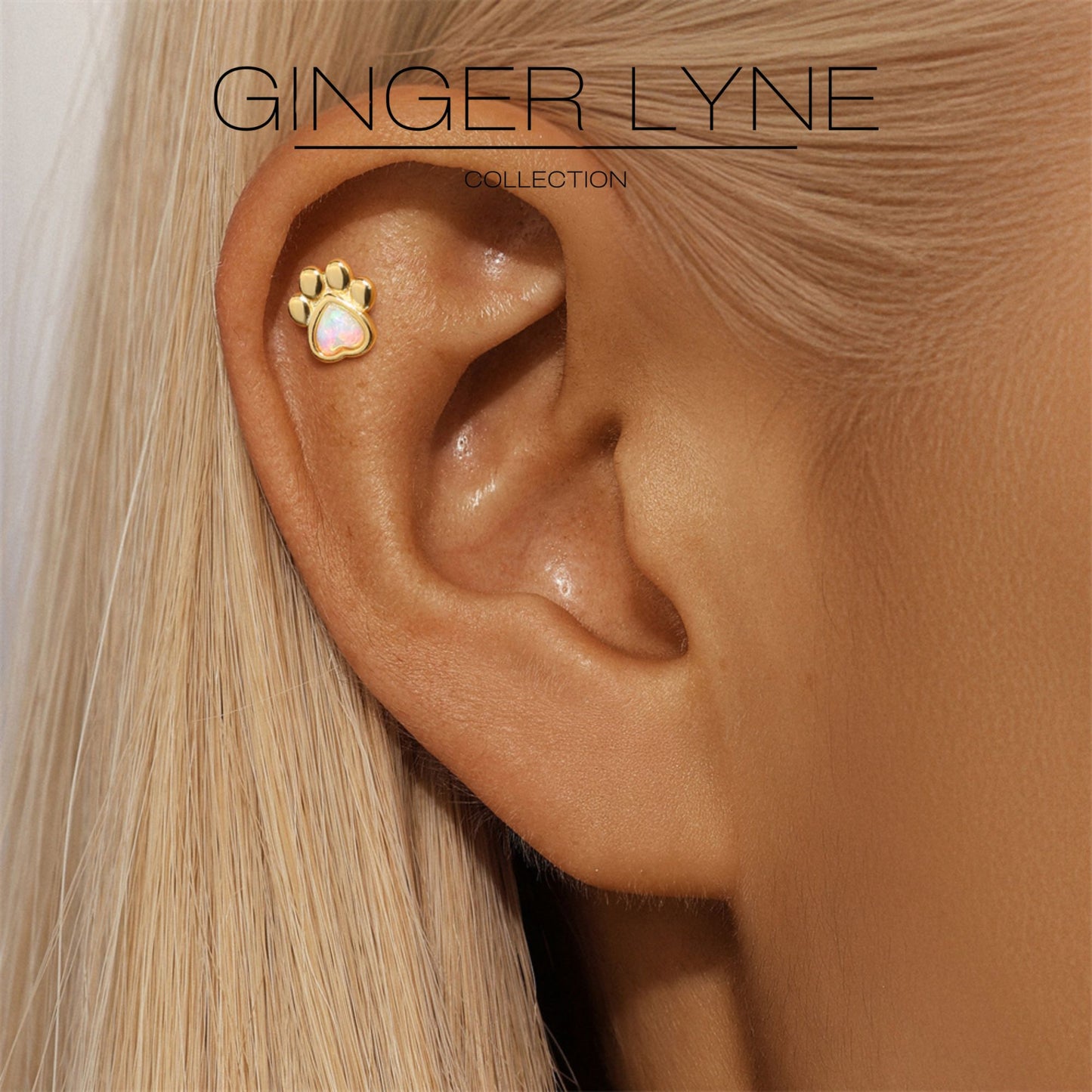 DogPawHeartFlatBackOpalEarringsforCartilageUpperLobe16gSterlingSilverStudsPairbyGingerLyne_White-4