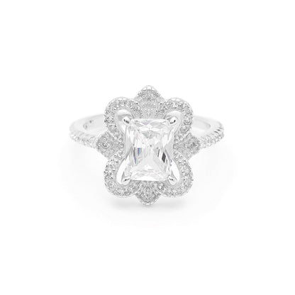 KelseyEngagementRingSterlingSilverEmeraldCzWomensGingerLyneCollection_WhiteGold-4