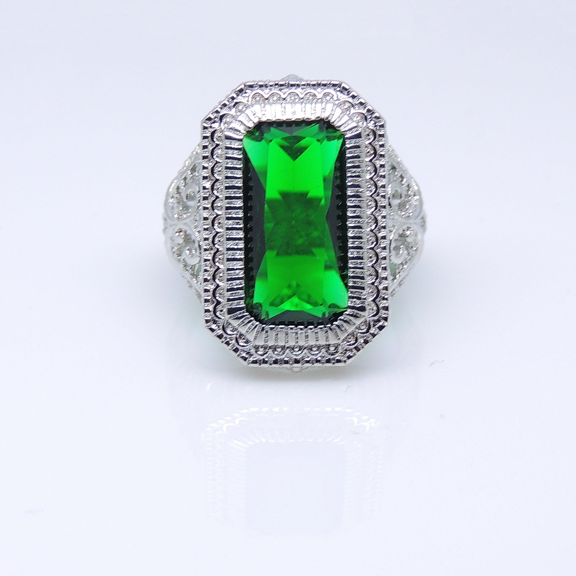 DahliaStatementRingWomensGreenEmeraldCubicZirconiaGingerLyneCollection_Green-2